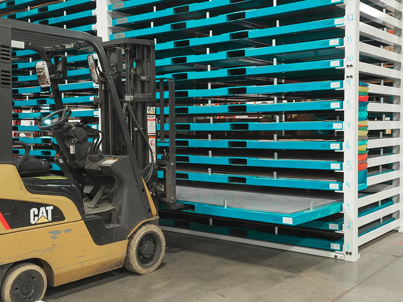 Kasetli levha sac rafları Sheet Metal Racking
