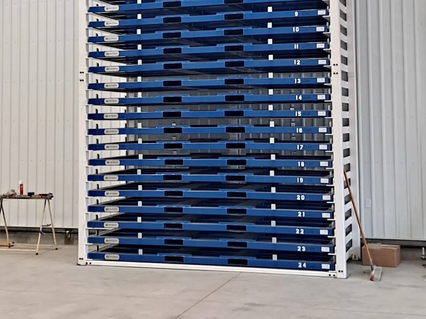 Kasetli raflar Cassette Racking çekmeceli sac depolama