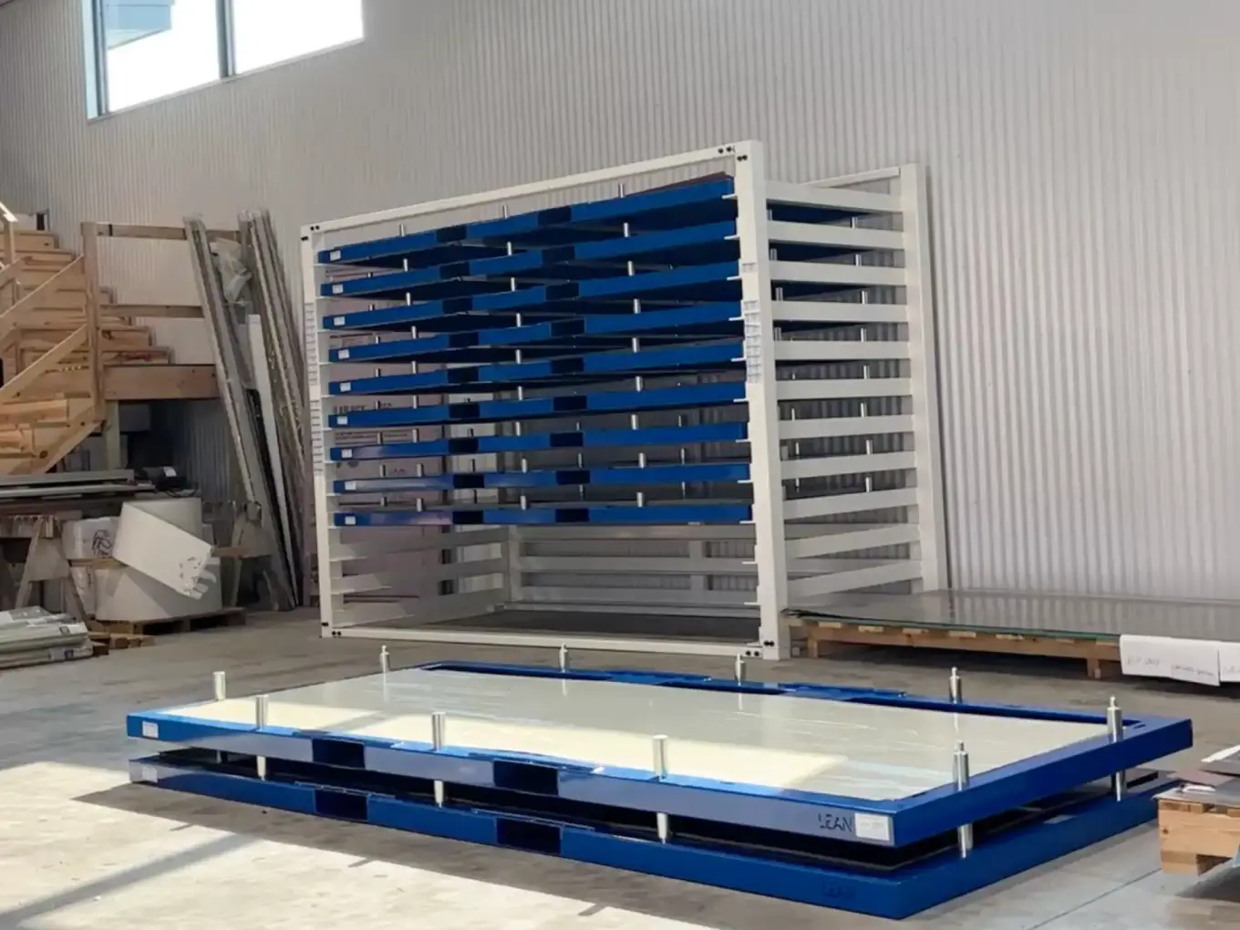 Levha sac rafları Roll-Out Sheet Racking sistemi