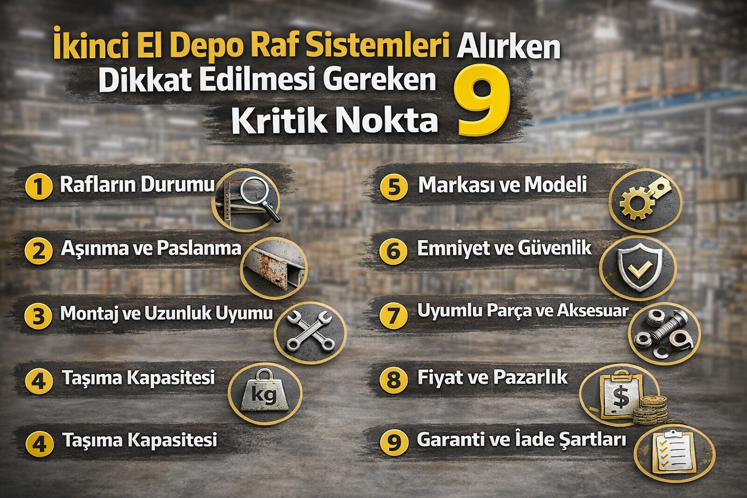 İkinci El Depo Raf Sistemleri Alırken Dikkat Edilmesi Gereken 9 Kritik Nokta